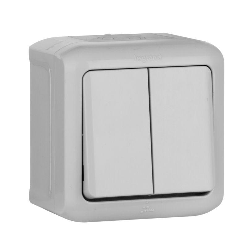 Выключатель 2-кл. ОП Quteo 10А IP44 250В 10AX сер. Leg 782332 купить оптом выгодно Выключатель 2-кл. ОП Quteo 10А IP44 250В 10AX сер. Leg 782332 оптом купить цена