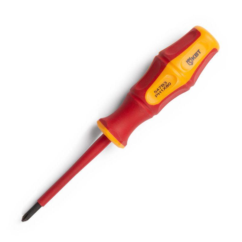 Отвертка диэлектрическая "Профи" PH1х80 КВТ 78611 купить оптом выгодно Отвертка диэлектрическая "Профи" PH1х80 КВТ 78611 оптом купить цена