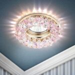 DK16 GD/WH/PK Светильник ЭРА декор круглый с мелкими хрусталиками золото/прозрачный розовый купить оптом недорого