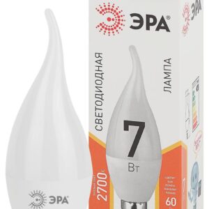 Лампочка светодиодная ЭРА STD LED BXS-7W-827-E14 E14 / Е14 7Вт свеча на ветру теплый белый свет купить оптом недорого