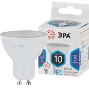 Лампочка светодиодная ЭРА STD LED MR16-10W-840-GU10 GU10 10Вт софит нейтральный белый свет купить оптом недорого