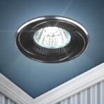 Встраиваемый светильник алюминиевый ЭРА KL34 AL/BK/1 поворотный MR16 12V 50W черный купить оптом недорого