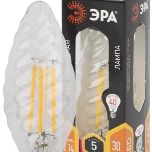 Лампочка светодиодная ЭРА F-LED BTW-5W-827-E14 Е14 / E14 5Вт филамент свеча витая матовая теплый белый свет купить оптом недорого