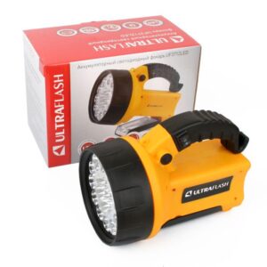 Фонарь аккумуляторный UF3712LED 19LED аккум. 4В 2А.ч 220В/12В пластик. желт. (кор.) Ultraflash 8310 оптом купить цена