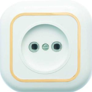 Розетка 1-м СП Валентина РС10-153 10А IP20 бел./зол. Кунцево 7652 оптом купить цена