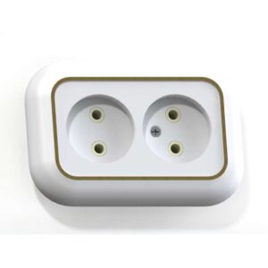 Розетка 2-м СП Валентина РС10-393 10А IP20 бел./зол. Кунцево 5450 оптом купить цена