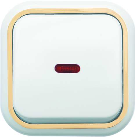 Выключатель 1-кл. ОП Валентина 10А IP20 А16-054 с индикацией бел./зол. Кунцево 7633 купить оптом выгодно Выключатель 1-кл. ОП Валентина 10А IP20 А16-054 с индикацией бел./зол. Кунцево 7633 оптом купить цена