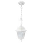 Садово-парковый светильник ЭРА НСУ 04-60-001 белый 4 гранный подвесной IP44 Е27 max60Вт купить оптом недорого