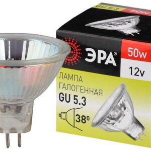 Лампочка галогенная ЭРА GU5.3-MR16-50W-12V-CL GU5.3 50 Вт софит теплый белый свет купить оптом недорого
