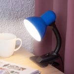Настольный светильник ЭРА N-102-E27-40W-BU на прищепке синий купить оптом недорого