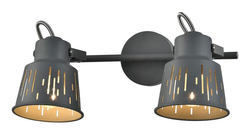 Светильник настенно-потолочный спот Rivoli Kalma 7059-702 2 х Е27 40 Вт поворотный с выключателем оптом купить хорошая цена Светильник настенно-потолочный спот Rivoli Kalma 7059-702 2 х Е27 40 Вт поворотный с выключателем купить оптом недорого