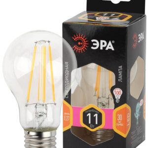 Лампочка светодиодная ЭРА F-LED A60-11W-827-E27 Е27 / Е27 11Вт филамент груша теплый белый свет купить оптом недорого