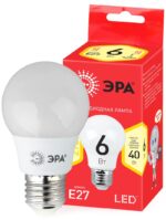 Лампочка светодиодная ЭРА RED LINE ECO LED A55-6W-827-E27 E27 / Е27 6Вт груша теплый белый свет купить оптом недорого