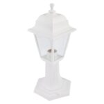 Садово-парковый светильник ЭРА НТУ 04-60-001 белый 4 гранный напольный IP44 Е27 max60Вт купить оптом недорого