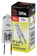Лампочка галогенная ЭРА GY6.35-JC-50W-12V GY6.35 50Вт капсула теплый белый свет купить оптом недорого