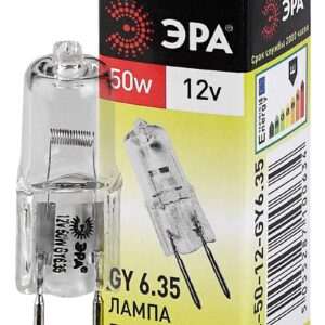 Лампочка галогенная ЭРА GY6.35-JC-50W-12V GY6.35 50Вт капсула теплый белый свет купить оптом недорого