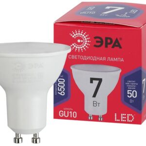 Лампочка светодиодная ЭРА RED LINE LED MR16-7W-865-GU10 R GU10 7 Вт софит холодный дневной свет купить оптом недорого