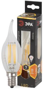 Лампочка светодиодная ЭРА F-LED BXS-7W-827-E14 Е14 / Е14 7Вт филамент свеча на ветру теплый белый свет купить оптом недорого