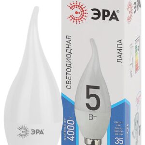 Лампочка светодиодная ЭРА STD LED BXS-5W-840-E14 E14 / Е14 5Вт свеча на ветру нейтральный белый свет купить оптом недорого