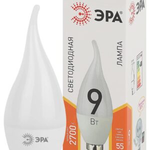 Лампочка светодиодная ЭРА STD LED BXS-9W-827-E14 E14 / Е14 9Вт свеча на ветру теплый белый свет купить оптом недорого