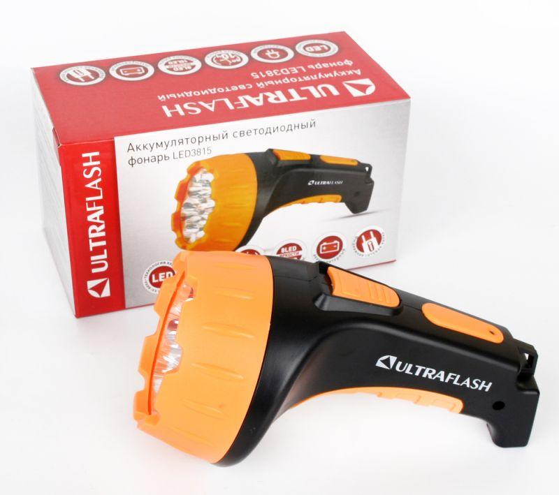 Фонарь аккумуляторный LED3815 15LED 2 режима аккум. SLA 220В пластик. черн./желт. (кор.) Ultraflash 9217 купить оптом выгодно Фонарь аккумуляторный LED3815 15LED 2 режима аккум. SLA 220В пластик. черн./желт. (кор.) Ultraflash 9217 оптом купить цена