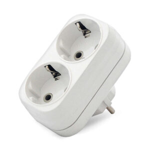 Разветвитель 2 гнезда с заземл. плоский 16А UNIVersal А302 оптом купить цена