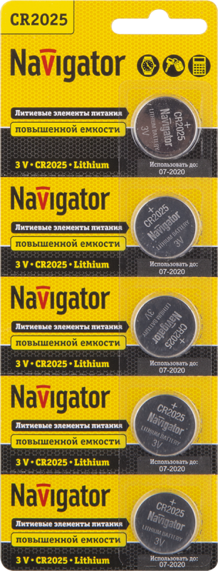 Элемент питания литиевый CR2025 94 764 NBT-CR2025-BP5 (блист.5шт) Navigator 94764 купить оптом выгодно Элемент питания литиевый CR2025 94 764 NBT-CR2025-BP5 (блист.5шт) Navigator 94764 оптом купить цена