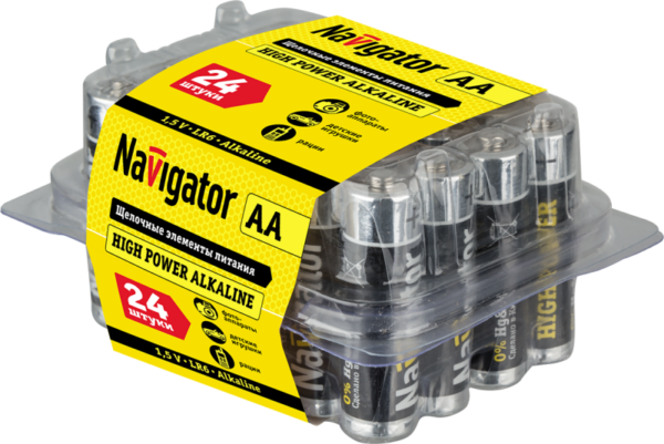 Элемент питания алкалиновый AA/LR6 94 786 NBT-NE-LR6-BOX24 (уп.24шт) Navigator 94786 оптом купить цена