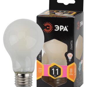 Лампочка светодиодная ЭРА F-LED A60-11W-827-E27 frost Е27 / E27 11Вт филамент груша матовая теплый белый свет купить оптом недорого
