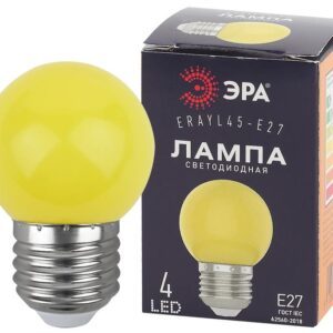Лампочка светодиодная ЭРА STD ERAYL45-E27 E27 / Е27 1Вт шар желтый для белт-лайт купить оптом недорого