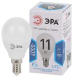 Лампочка светодиодная ЭРА STD LED P45-11W-840-E14 E14 / Е14 11Вт шар нейтральный белый свет купить оптом недорого