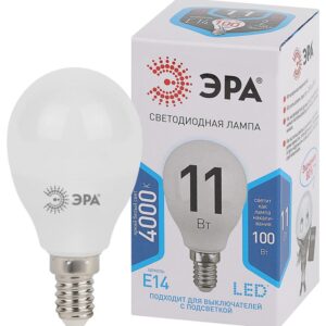 Лампочка светодиодная ЭРА STD LED P45-11W-840-E14 E14 / Е14 11Вт шар нейтральный белый свет купить оптом недорого