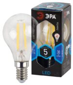 Лампочка светодиодная ЭРА F-LED P45-5W-840-E14 Е14 / Е14 5Вт филамент шар нейтральный белый свет купить оптом недорого