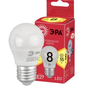 Лампочка светодиодная ЭРА RED LINE ECO LED P45-8W-827-E2 E27 / Е27 8Вт шар теплый белый свет купить оптом недорого