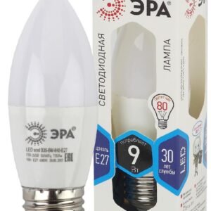 Лампочка светодиодная ЭРА STD LED B35-9W-840-E27 E27 / Е27 9Вт свеча нейтральный белый свeт купить оптом недорого