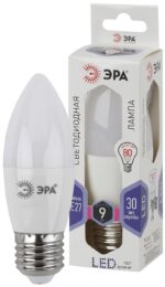 Лампочка светодиодная ЭРА STD LED B35-9W-860-E27 E27 / Е27 9Вт свеча холодный дневной свeт купить оптом недорого