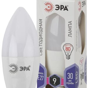 Лампочка светодиодная ЭРА STD LED B35-9W-860-E27 E27 / Е27 9Вт свеча холодный дневной свeт купить оптом недорого