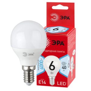 Лампочка светодиодная ЭРА RED LINE LED P45-6W-840-E14 R E14 / Е14 6Вт шар нейтральный белый свет купить оптом недорого