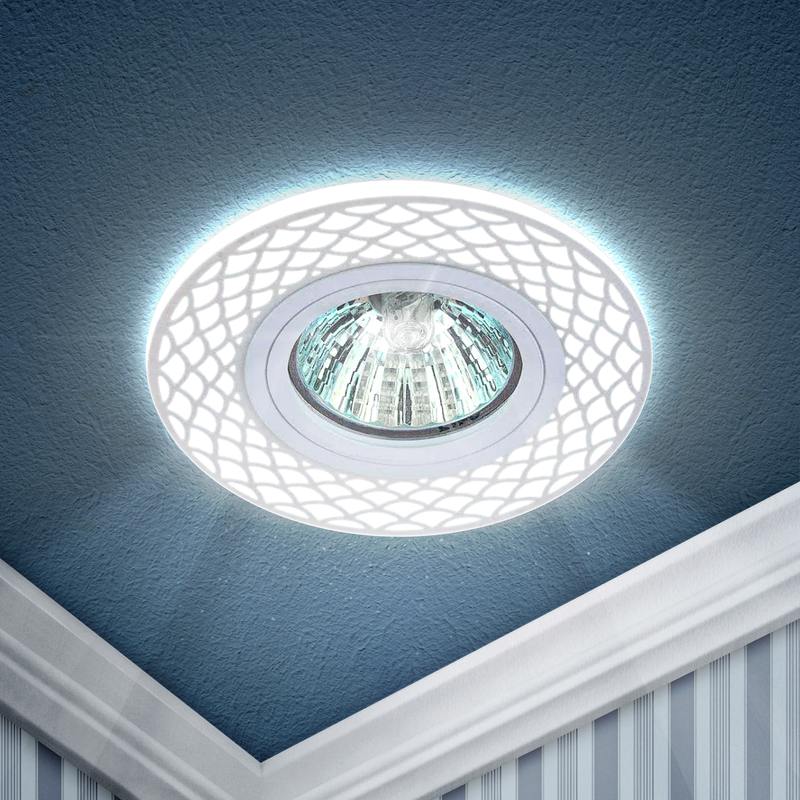 DK LD40 WH/WH /1 Светильник ЭРА декор cо светодиодной подсветкой MR16 DK LD40 WH/WH /1 Светильник ЭРА декор cо светодиодной подсветкой MR16
