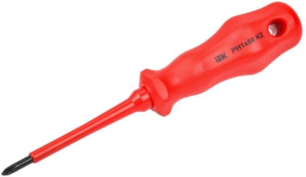 Отвертка диэлектрическая крестовая Ph1х80мм K2 1000В ARMA2L 3 IEK A2L3-SC30-K2-PH-10-080 оптом купить цена
