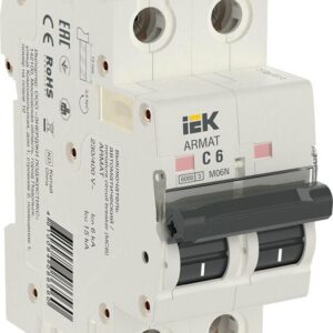 Выключатель автоматический модульный 2п C 6А M06N ARMAT IEK AR-M06N-2-C006 оптом купить цена