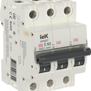 Выключатель автоматический модульный 3п C 63А M06N ARMAT IEK AR-M06N-3-C063 оптом купить цена