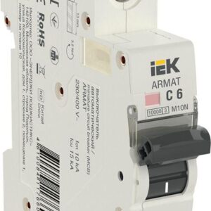 Выключатель автоматический модульный 1п C 6А M10N ARMAT IEK AR-M10N-1-C006 оптом купить цена