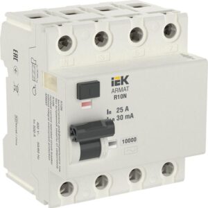 Выключатель дифференциального тока (УЗО) 4п 25А 30мА тип AC ВДТ R10N ARMAT IEK AR-R10N-4-025C030 оптом купить цена