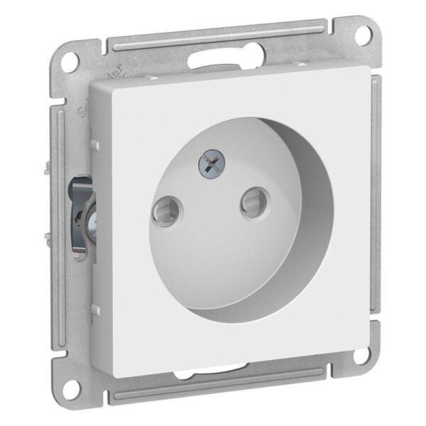 Розетка 1-м СП AtlasDesign 16А IP20 без заземл. защ. шторки механизм бел. SE ATN000149 оптом купить цена