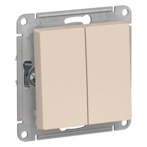 Переключатель проходной 2-кл. СП AtlasDesign 10А IP20 (сх. 6/2) 10AX механизм беж. SE ATN000265 оптом купить цена