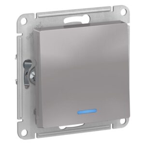 Выключатель 1-кл. СП AtlasDesign 10А IP20 (сх. 1а) 10AX с подсветкой механизм алюм. SE ATN000313 оптом купить цена