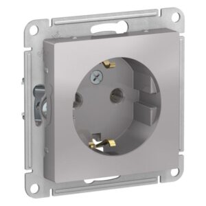 Розетка 1-м СП AtlasDesign 16А IP20 с заземл. механизм алюм. SE ATN000343 оптом купить цена