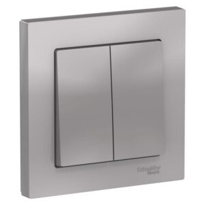 Выключатель 2-кл. СП AtlasDesign 10А IP20 (сх. 5) 10AX в сборе алюм. SE ATN000352 оптом купить цена