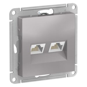 Розетка компьютерная 2-м AtlasDesign RJ45 кат.5E механизм алюм. SE ATN000385 оптом купить цена